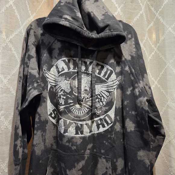NIRVANA Black and Gray Tie-Dye Lynyrd Skynyrd Hoodie - Picture 3 of 4